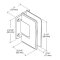 FHC Preston Beveled 5 Degree Positive Close Wall Mount Hinge for Shower Doors - Short Back Plate Specs