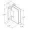 FHC Pasadena HD Wall Mount Hinge for Shower Doors - Full Back Plate Specs