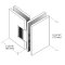 FHC Junior Glendale 90 Degree Glass-To-Glass Hinge for Shower Doors - 1/4" Tempered Glass Specs