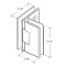 FHC Preston Beveled Glass To Glass 90 Degree Hinge for Shower Doors - 3/8" to 1/2" Glass, Oil Rubbed Bronze (US10B) Finished Specs
