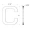 Deltana Stainless Steel Modern Letters, E Series with Risers, Letter "C", 4" Height Specs