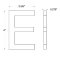 Deltana Stainless Steel Modern Letters, E Series with Risers, Letter "E", 4" Height Specs