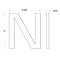 Deltana Stainless Steel Modern Letters, E Series with Risers, Letter "N", 4" Height Specs