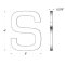 Deltana Stainless Steel Modern Letters, E Series with Risers, Letter "S", 4" Height Specs