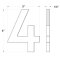 Deltana Stainless Steel Modem Numbers, B Series with Riser, No"4" Digit Specs
