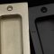 Black and Tumbled White Emtek #220404 Sandcast Door Pulls