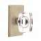 Emtek EM7104WS Windsor Crystal Knob on #3 Rosette Tumbled White Bronze