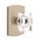Emtek EM7100WS Windsor Crystal Knob on #4 Rosette Tumbled White Bronze
