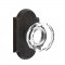 Emtek EM7108LW Lowell Crystal Knob on #1 Rosette Medium Bronze
