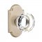 Emtek EM7108LW Lowell Crystal Knob on #1 Rosette Tumbled White Bronze