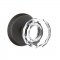Emtek EM7106LW Lowell Crystal Knob on #2 Rosette Medium Bronze