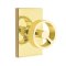 Emtek Spoke Knob Studio Brass Knobset, with Modern Rectangular Rosette in Unlacquered Brass (US3NL) Finish
