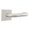 Emtek, Tubular Stainless Steel Series, Cologne Lever, Square Rosette, Brushed Stainless Steel Finish