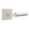 Emtek, Cast Stainless Steel Series, Hercules Lever, Square Rosette, Brushed Stainless Steel Finish