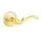 Emtek Coventry Door Handle, Classic Brass, Lancaster Rosette, Unlacquered Brass (US3NL) Finish