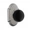 Emtek EM7101MB Madison Black Knob on #1 Rosette Satin Steel