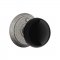 Emtek EM7102MB Madison Black Knob on #2 Rosette Satin Steel