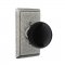 Emtek EM7103MB Madison Black Knob on #3 Rosette Satin Steel