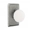 Emtek EM7103MI Madison Ivory Knob on #3 Rosette Satin Steel