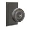 Classic Brass Waverly Door Knob with Rectangular Rosette in Flat Black (US19) Finish