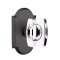 Emtek Windsor Glass Sandcast Bronze Knobset, #1 Rosette in Flat Black Bronze (FB) Finish