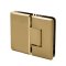 FHC Carolina Beveled Glass To Glass 180 Degree Hinge for Shower Doors - 3/8"-1/2" Glass, Satin Brass (US4) Finished