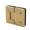 FHC Carolina Beveled Glass To Glass 180 Degree Hinge for Shower Doors - 3/8"-1/2" Glass- Rear, Satin Brass (US4) Finished
