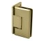 FHC Carolina Beveled Wall Mount Hinge  for Shower Doors - Offset Back Plate, Satin Brass (US4) Finished