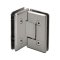 FHC Carolina Beveled Glass To Glass 90 Degree Hinge for Shower Doors - 3/8"-1/2" Glass- Rear, Satin Nickel (US15) Finished