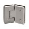 FHC Carolina Series 135 Degree Adjustable Glass-To-Glass Hinge for Shower Doors - 3/8" To 1/2" Glass- Rear, Satin Nickel (US15) Finished