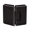 FHC Carolina Series 135 Degree Adjustable Glass-To-Glass Hinge for Shower Doors - 3/8" To 1/2" Glass, Matte Black (BLK) Finished