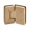 FHC Carolina Series 135 Degree Adjustable Glass-To-Glass Hinge for Shower Doors - 3/8" To 1/2" Glass- Rear, Satin Brass (U FinishedS4)