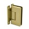 FHC Carolina Beveled Wall Mount Adjustable Hinge for Shower Doors - Full Back Plate, Satin Brass (US4) Finished