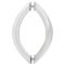 FHC Crown Style Pull 6" X 6" Back-To-Back  Shower Door Handles- Side View, Polished Chrome (US26) Finished