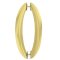 FHC Crown Style Pull 6" X 6" Back-To-Back  Shower Door Handles- Side View, Satin Brass (US4) Finished