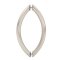 FHC Crown Style Pull 8" X 8" Back-To-Back Shower Door Handles- Side View, Satin Nickel (US15) Finished