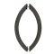 FHC Crown Style Pull 8" X 8" Back-To-Back Shower Door Handles- Side View, Matte Black (BLK) Finished