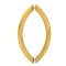FHC Crown Style Pull 8" X 8" Back-To-Back  Shower Door Handles- Side View, Satin Brass (US4) Finished