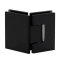 FHC Glendale Square 5 Degree Positive Close Glass To Glass Hinge for Shower Doors - 135 Degree, Matte Black (BLK) Finished
