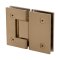 FHC Glendale Series 180 Degree Glass To Glass Hinge for Shower Doors - 3/8" to 1/2" Tempered Glass- Rear, Satin Bronze (US10) Finished