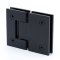 FHC Glendale Square 5 Degree Positive Close Glass To Glass Hinge for Shower Doors - 180 Degree- Rear, Matte Black (BLK) Finished