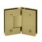 FHC Jr Glendale 135 Degree Glass-To-Glass Hinge for Shower Doors - 1/4" Tempered Glass- Rear, Satin Brass (US4) Finished