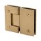 FHC Jr Glendale 180 Degree Glass-To-Glass Hinge for Shower Doors - 1/4" Tempered Glass- Rear, Satin Brass (US4) Finished