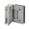 FHC Junior Glendale 90 Degree Glass-To-Glass Hinge for Shower Doors - 1/4" Tempered Glass- Rear, Satin Nickel (US15) Finished