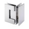 FHC Junior Glendale 90 Degree Glass-To-Glass Hinge for Shower Doors - 1/4" Tempered Glass, Polished Chrome (US26) Finished