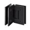 FHC Junior Glendale 90 Degree Glass-To-Glass Hinge for Shower Doors - 1/4" Tempered Glass- Rear, Matte Black (BLK) Finished