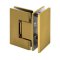 FHC Junior Glendale 90 Degree Glass-To-Glass Hinge for Shower Doors - 1/4" Tempered Glass, Satin Brass (US4) Finished