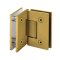 FHC Junior Glendale 90 Degree Glass-To-Glass Hinge for Shower Doors - 1/4" Tempered Glass- Rear, Satin Brass (US4) Finished