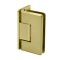 FHC Jr Preston 5 Degree Positive Wall Mount Hinge for Shower Doors - Full Offset Back Plate 1/4" Glass, Satin Brass (US4) Finished