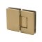 FHC Jr Preston 180 Degree Glass-To-Glass Hinge for Shower Doors - 1/4" Tempered Glass, Satin Brass (US4) Finished